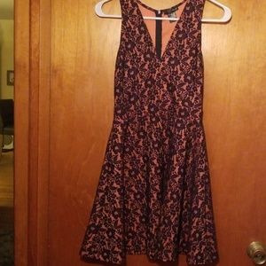 Aqua pink & Navy Dress